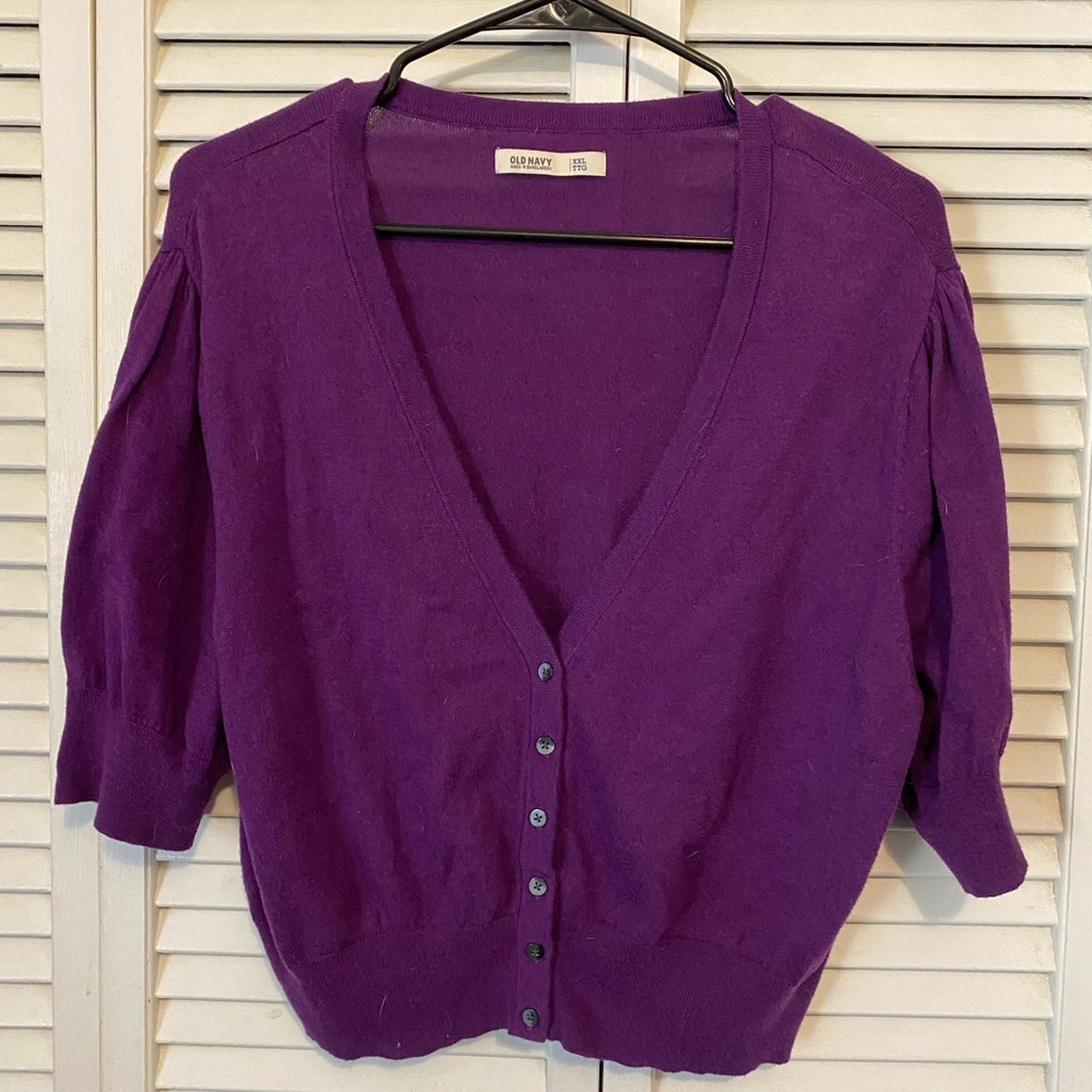 Old Navy Size 2XL Dark Purple Cardigan